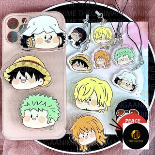 Móc dây Giá đỡ điện thoại ONE PIECE anime chibi popsocket griptok mica acrylic treo chìa khóa