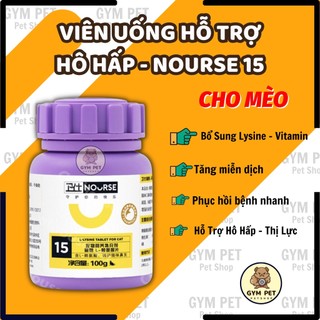 Viên nhai Nourse 15 hỗ trợ hô hấp cho mèo khó thở, viêm hô hấp, tăng đề kháng