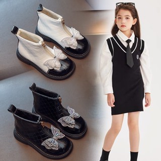 Bốt Lót Nỉ Cho Bé Gái, Boot Cánh Bướm Đính Đá Lấp Lánh Sz 26-36,Giày Bốt Cho Bé Boots Bos Trẻ Em giaydeptreemkieusashop