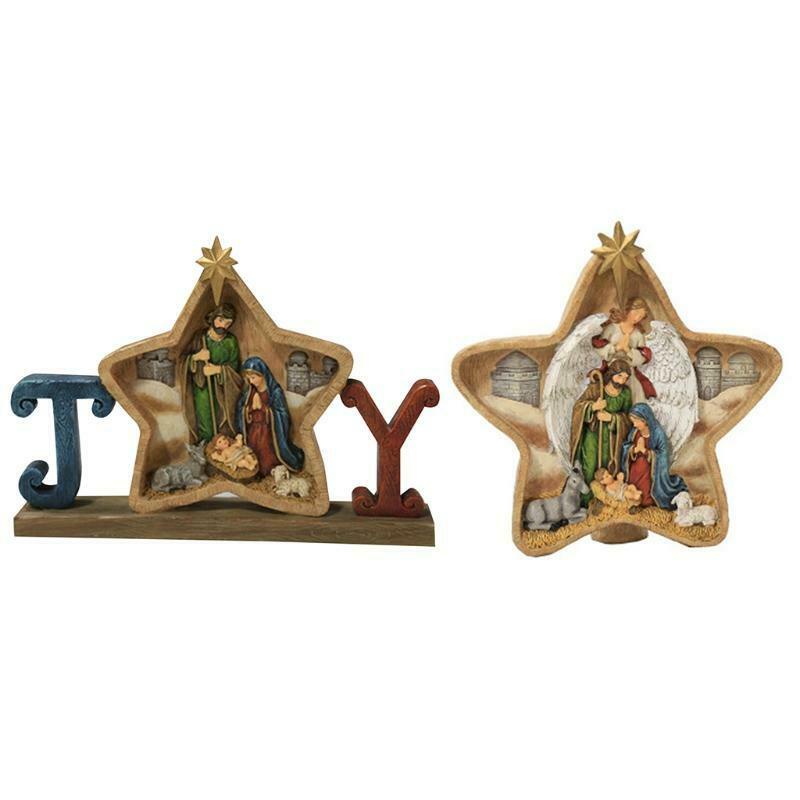 New Star Christian Jesus Nativity Scene Decoration Tabletop Figurine Resin Craft
