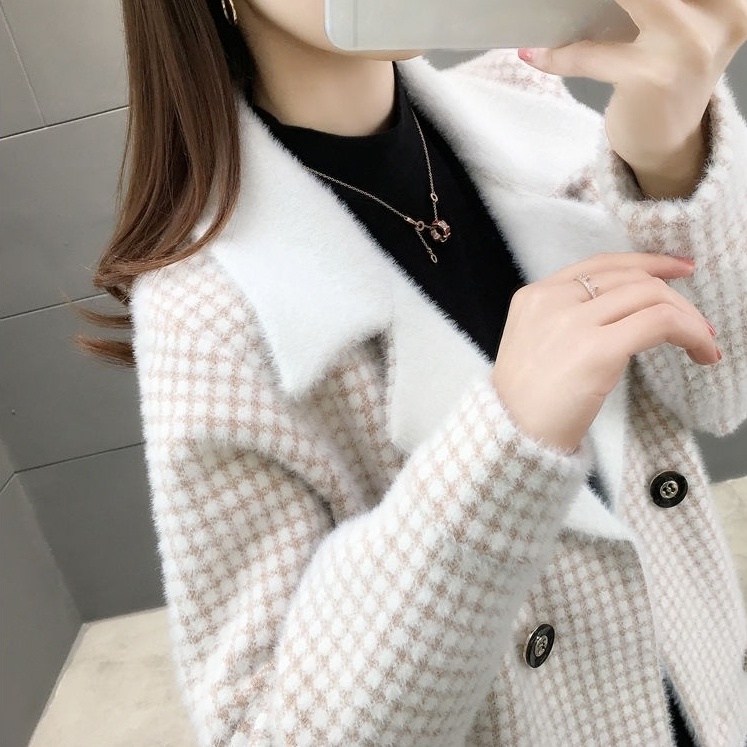 Áo Khoác Giả Lông Chồn Dày Dặn Phong Cách Hàn Quốc Thời Trang Xuân Thu 2023 Cho Nữ