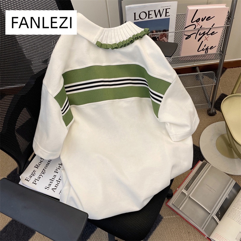 FANLEZI thun áo áo polo nữ Thời trang hàn quốc A99J0OH