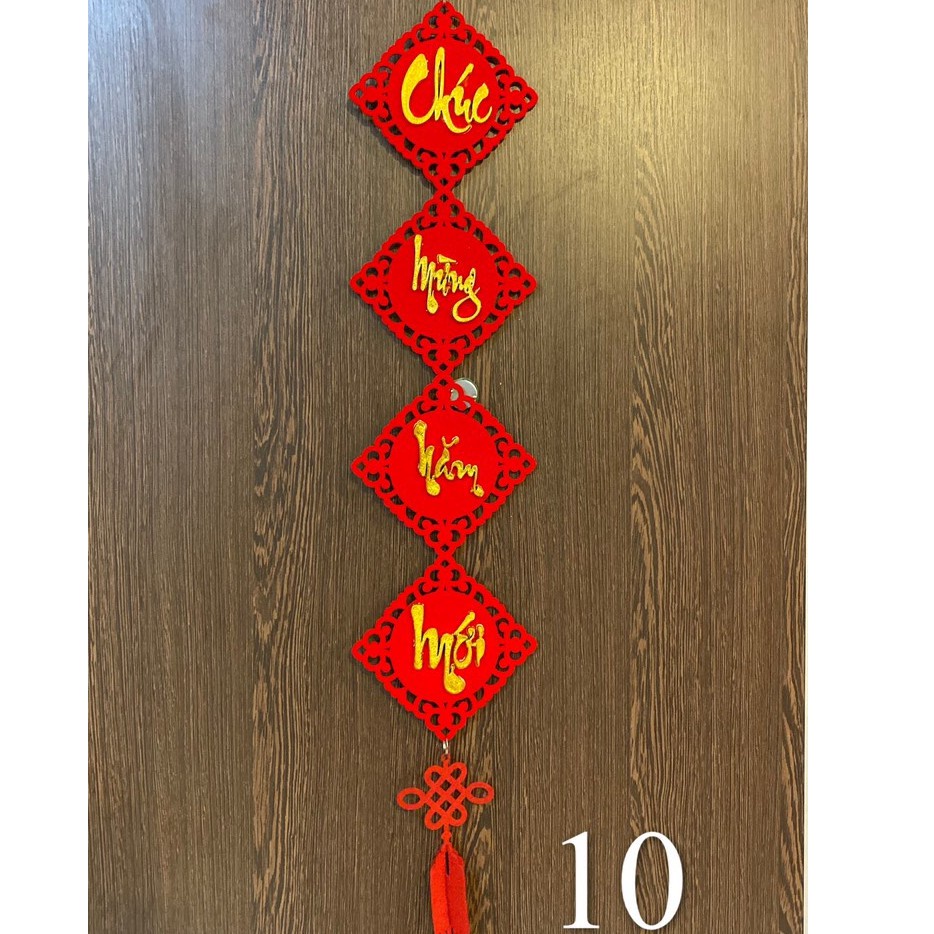 Trang Trí Tết TL10 - Liễn Nhung đỏ