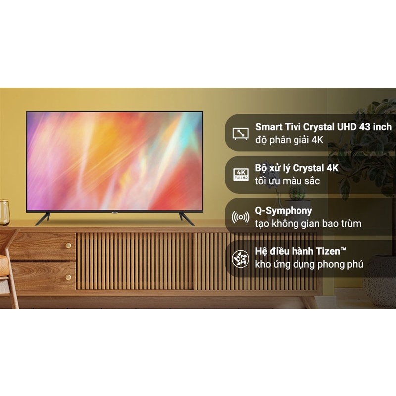 Smart Tivi Samsung 43 inch 4K UA43AU7002 2022 - Việt Nam dienmaytonkho.net