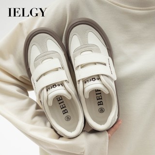 IELGY  Giày Thể Thao Khóa Dán Phong Cách Hong Kong Cổ Điển Dành Cho Nữ