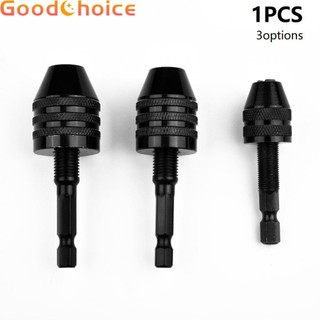Keyless Drill Chuck 1/4" Quick Change Aluminum alloy Drill Bit Black Practical