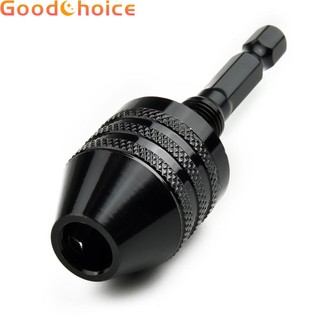 Keyless Drill Chuck 1/4" Quick Change Aluminum alloy Drill Bit Black Practical