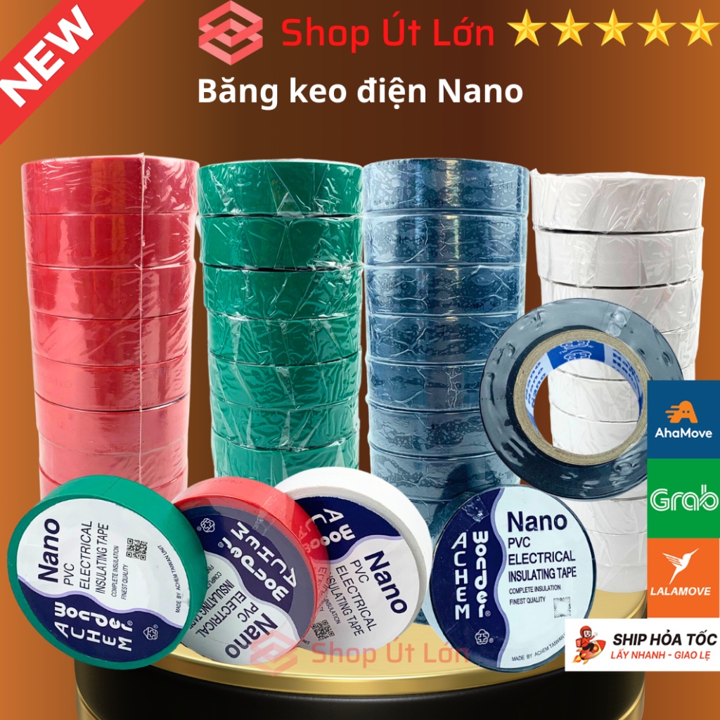 Băng keo điện Nano, nhiều màu, 20yard 18 mét, 1 cây có 10 cuộn.