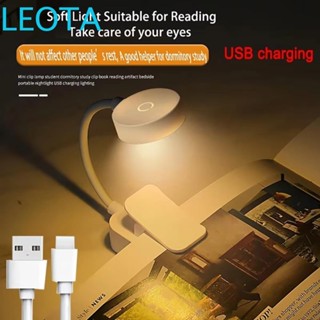 Đèn kẹp sách LED LEOTAKF, Đèn bàn phòng ngủ có thể điều chỉnh độ sáng vô cấp 3 màu, Đèn đọc sách gấp bảo vệ mắt Mini di động có kẹp học tập