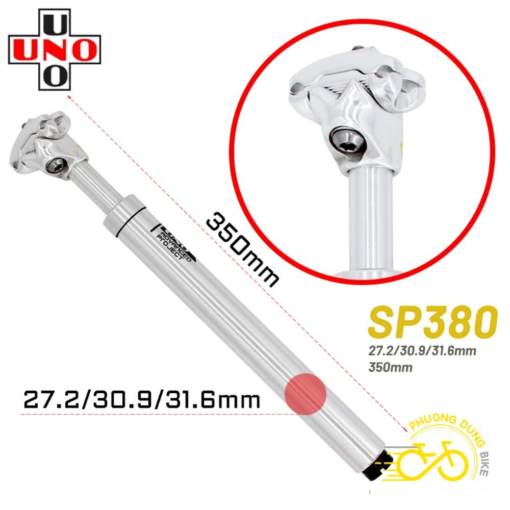 Cọc yên nhún xe đạp nhôm UNO 31.6mm