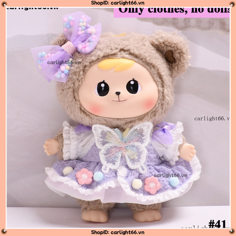 【Chỉ có quần áo】Váy Bao-Ao / váy nơ tím + kẹp tóc, cho Bao-Ao / Labubu V1 V2 / Mèo may mắn Liila / O