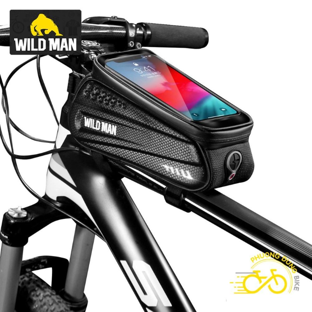Túi treo khung sườn hộp cứng xe đạp WILD MAN ES3 có ngăn điện thoại