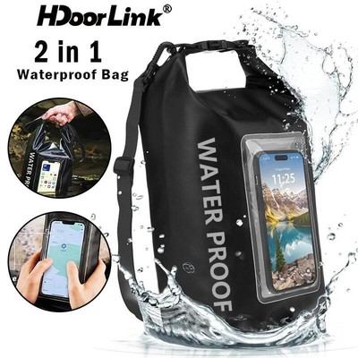 Hdoorlink 2in1 2L Túi Bơi Chống Thấm Nước Túi Điện Thoại PVC Khô Túi Thuyền Trôi Bè Túi Bảo Quản