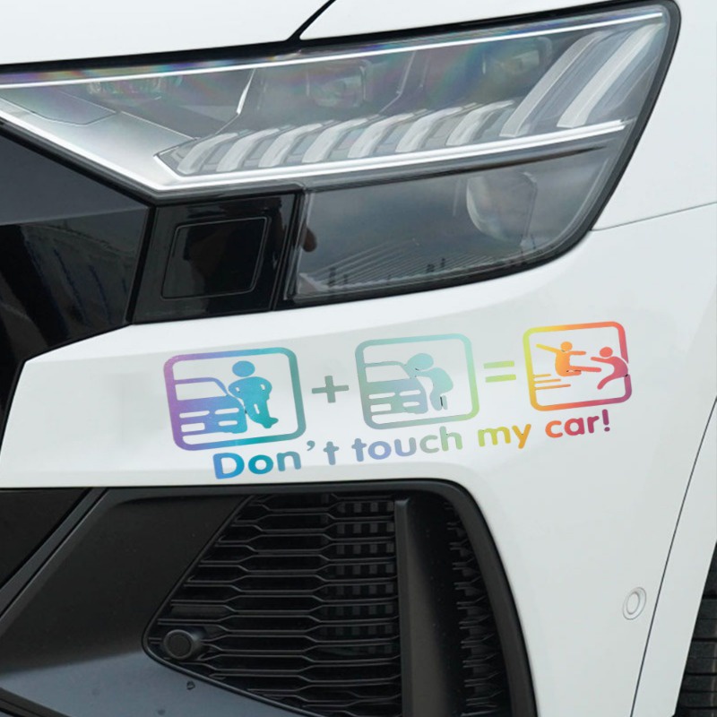 Đề Can Phản Quang Họa Tiết Hoạt Hình Don 'T touch my car Vui Nhộn Sáng Tạo Trang Trí Ngoại Thất Xe Hơi