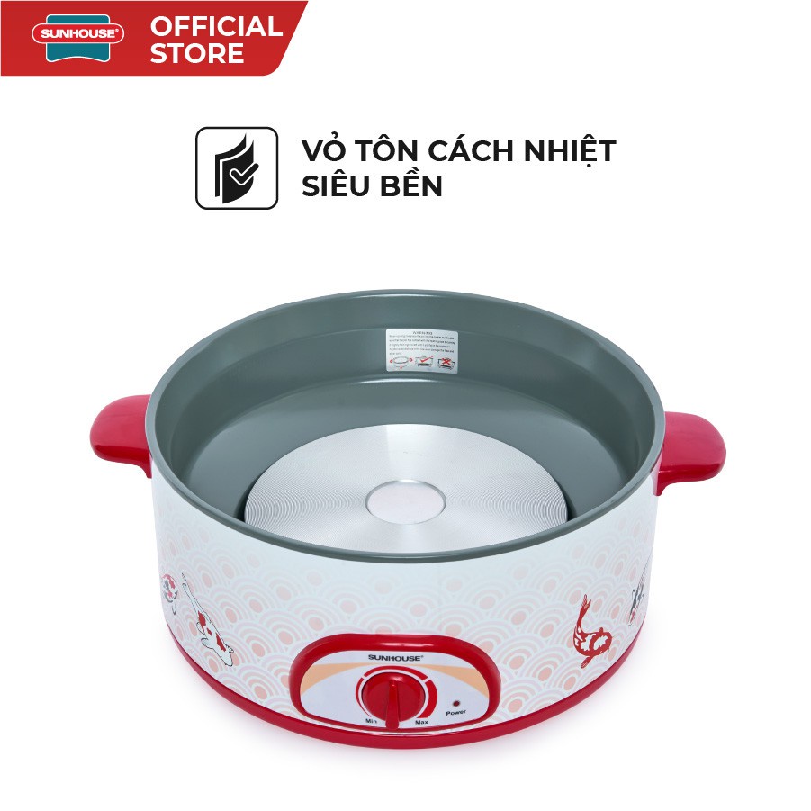 Lẩu điện Sunhouse SH525L , đã năng , nấu , xào , dán , lẩu