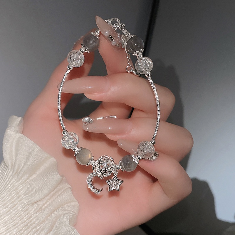 Vòng Tay Đính Đá Zircon Hình Ngôi Sao Mặt Trăng Thời Trang YR