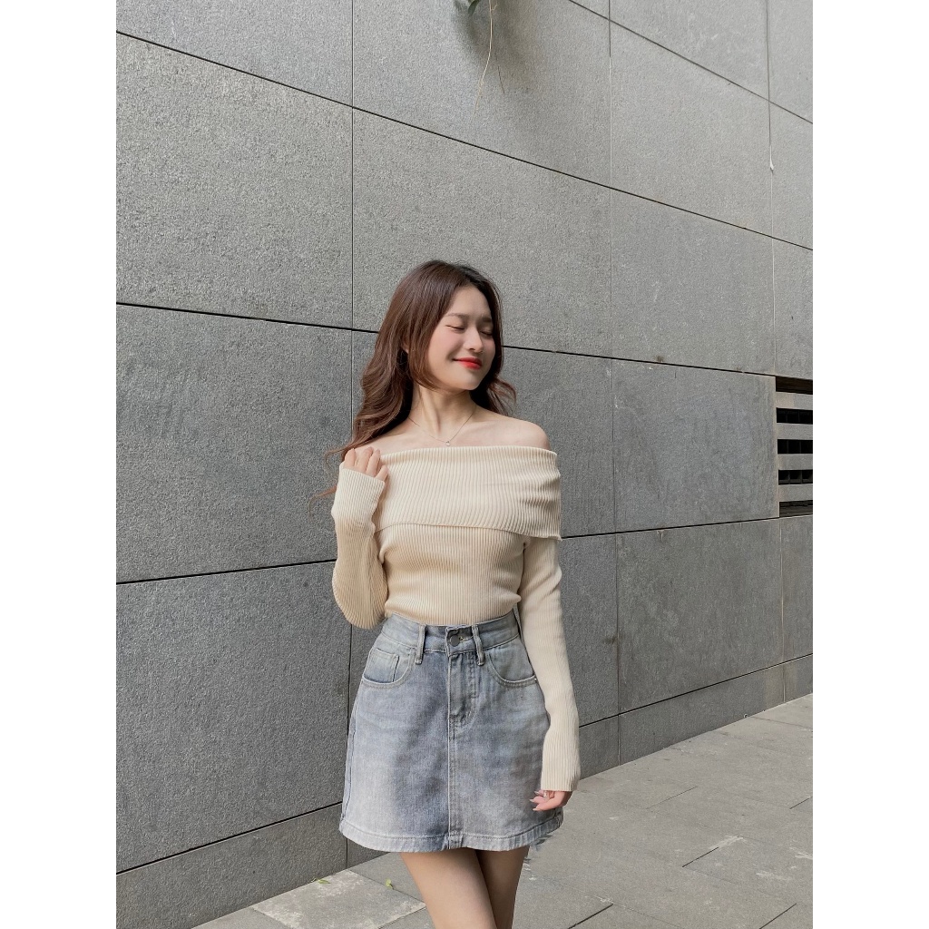 ÁO LEN GÂN tăm nữ dày dặn trễ vai - . - AolentrevaiA95_P6K13