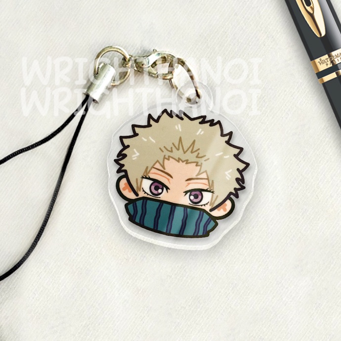 Móc treo điện thoại, dây đeo điện thoại, móc khóa acrylic Jujutsu Kaisen Gojo Getou anime chibi cute trang trí ba lô