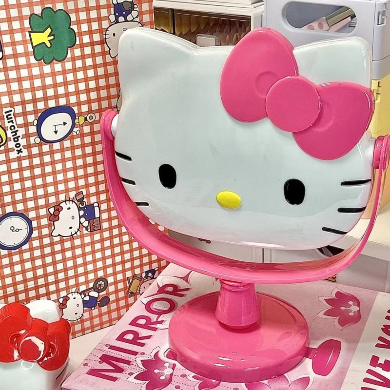 SANRIO  Gương Trang Điểm Để Bàn Hello Kitty Quà Tặng Sinh Nhật Bạn Gái / Ký Túc Xá Để Bàn