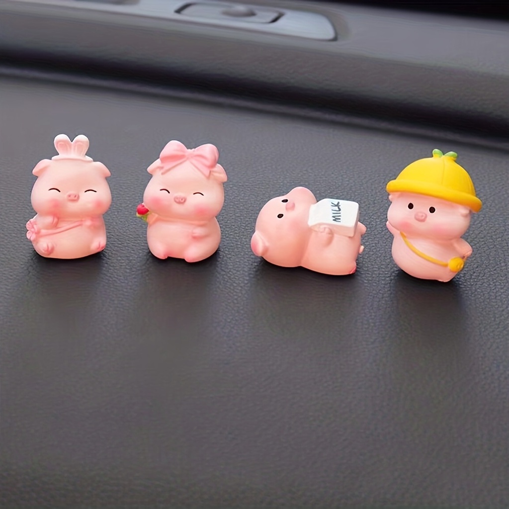 Set 4 Đồ trang trí Chú Heo mini Dễ Thương Dùng Để Trang Trí Màn Hình Máy Tính / Ô Tô