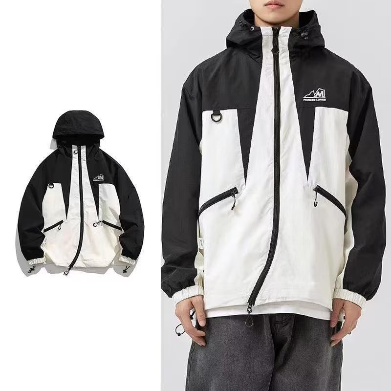 Mlb Áo Khoác Có Nón Phối Màu Tương Phản Thời Trang Đường Phố Mỹ Cá Tính Cho Nam