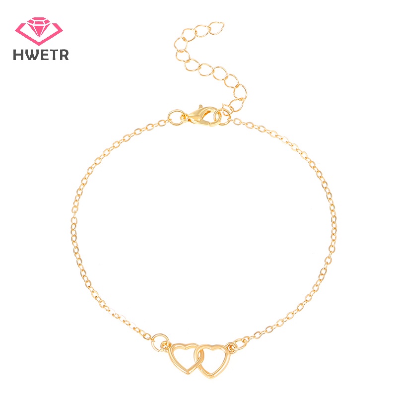 Lắc Chân Hình Trái Tim Màu Bạc Thời Trang Dành Cho Nữ Mới