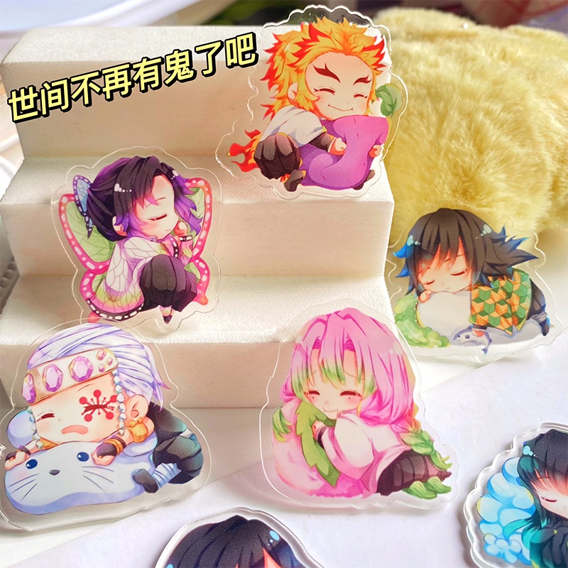 Ghim Cài Áo Bằng acrylic Họa Tiết Hoạt Hình demon slayer Độc Đáo