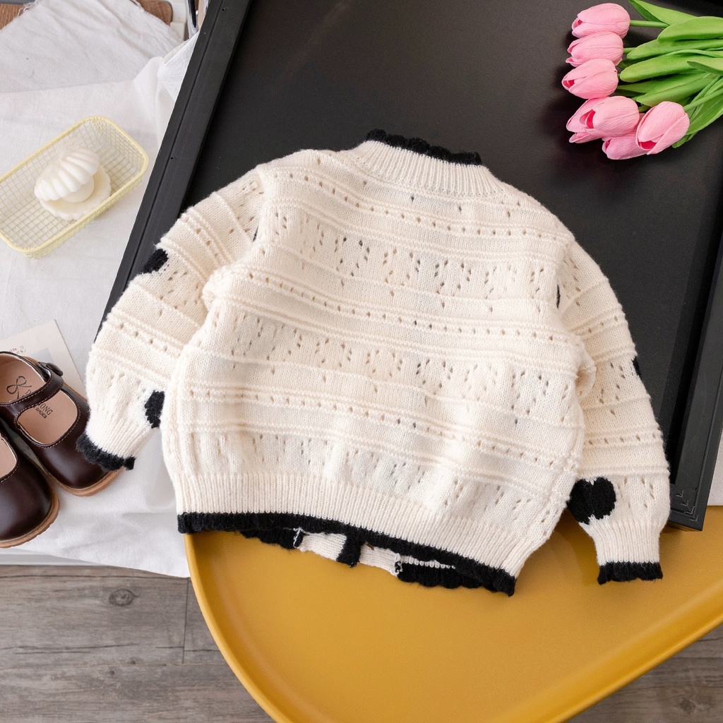 Áo Khoác cardigan Len Phong Cách Hàn Quốc Thời Trang Thu Xuân Dành Cho Bé Gái 2023