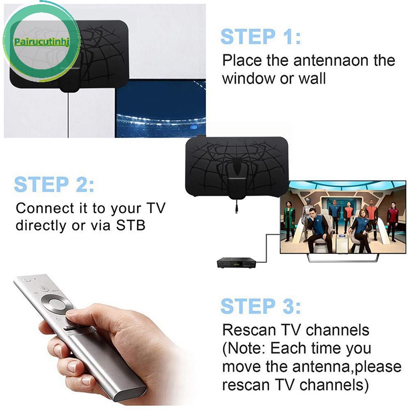 Ăng Ten tv Kỹ Thuật Số Trong Nhà dvb-t2 Phạm Vi 50 Dặm 4K 8k hdtv 1080p