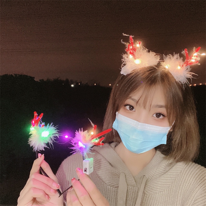 Cài Tóc Hình Sừng Hươu Phát Sáng Độc Đáo Cho Bé