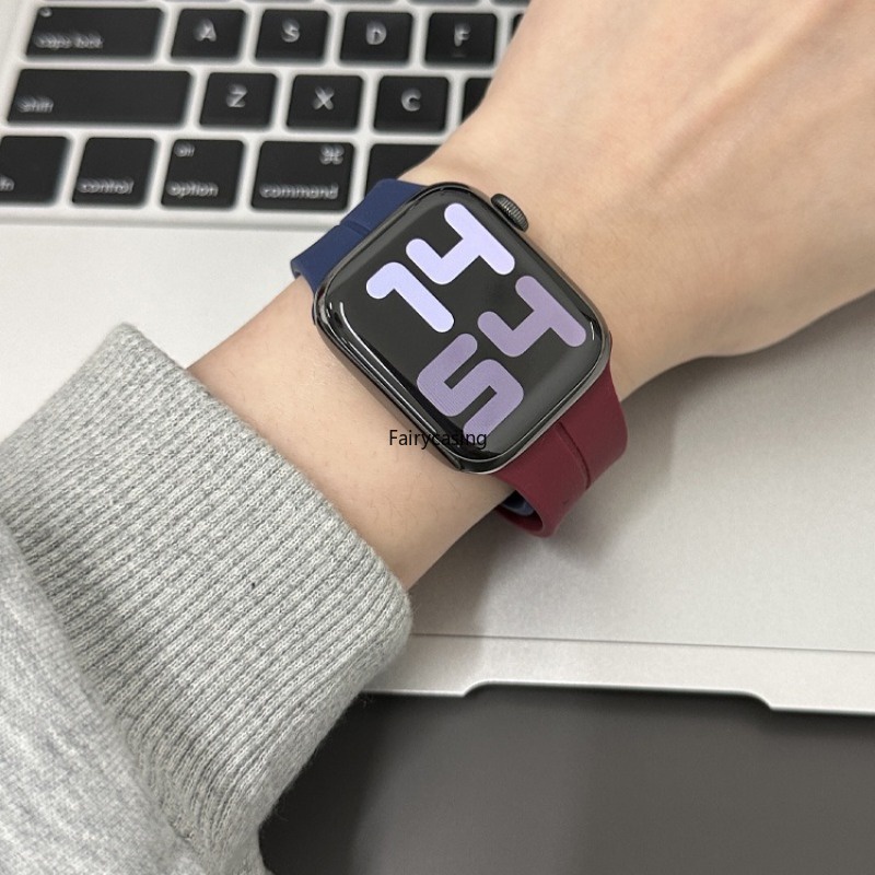 Dây Đeo Silicon Từ Tính Cho Đồng Hồ Thông Minh apple watch 44mm 45mm Ultra 2 49mm 40mm 41mm 42mm 38mm iwatch ultra series 9 7 8 se 6 5 3