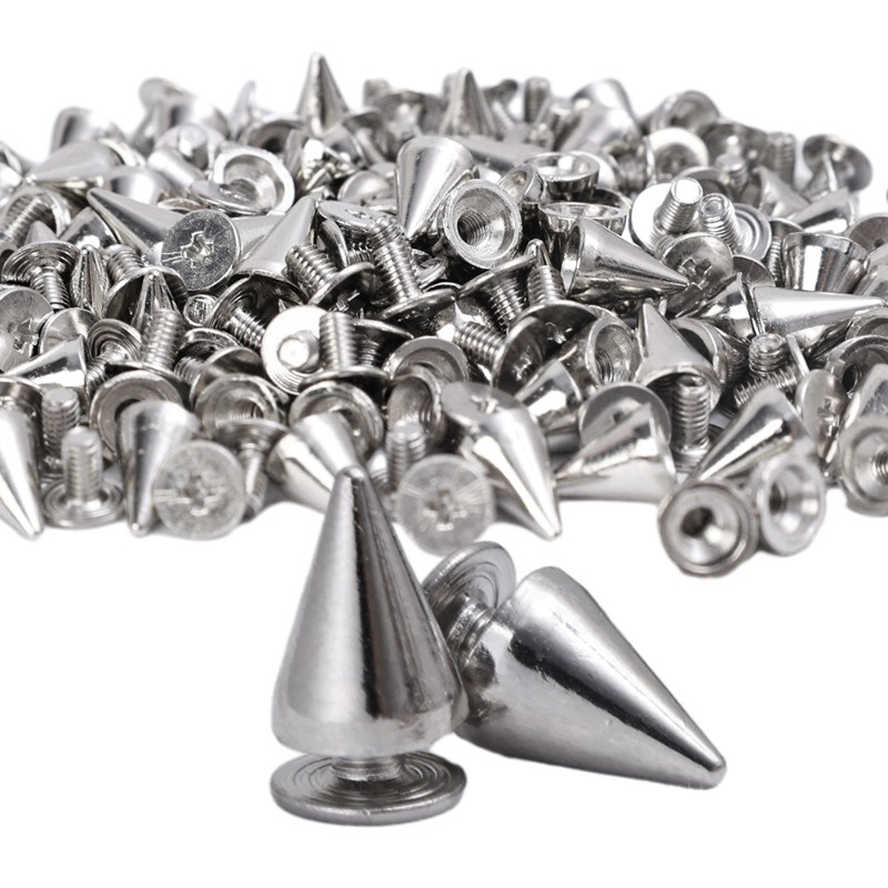 Set 10 Đinh Tán Kim Loại 10mm Hình Nón Dùng Để Trang Trí Quần Áo / Túi Xách