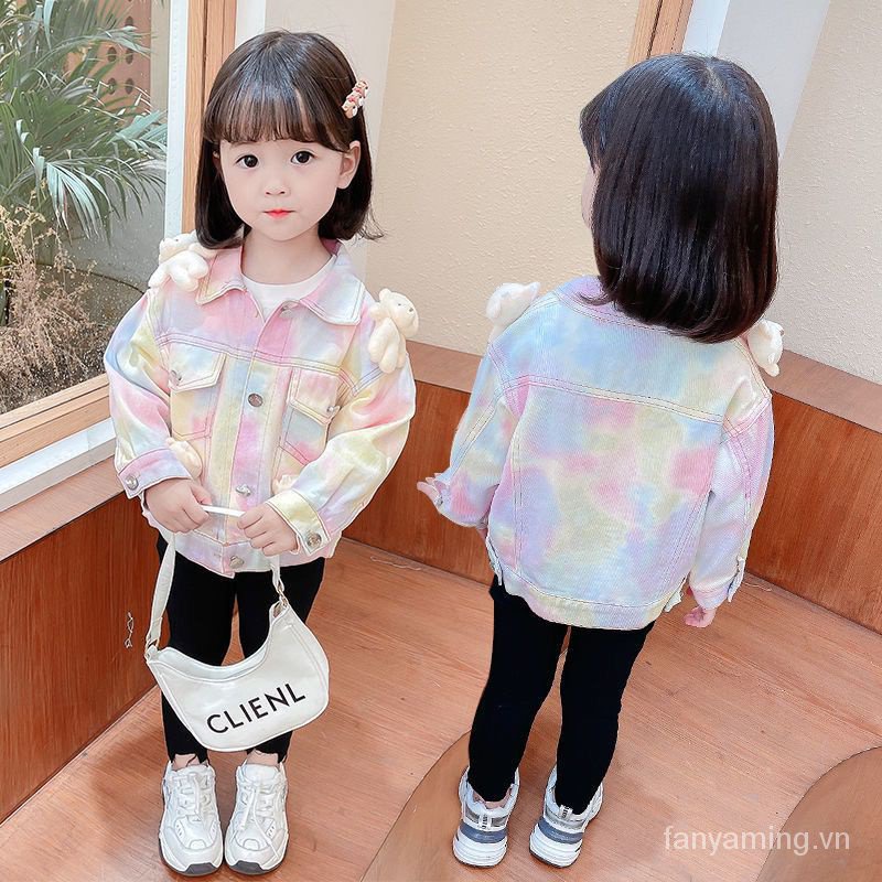 Áo Khoác denim 3 Lớp Phong Cách Thời Trang Mới Mùa Thu Dành Cho Bé Gái 1-9 Tuổi