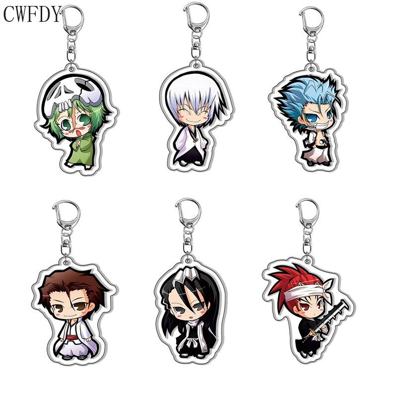 Móc Khóa Hai Mặt In Hình Nhân Vật Anime Bleach Kuchiki Byakuya Hitsugaya Toushirou Kurosaki Ichigo I