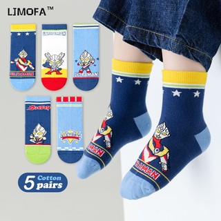Ljmofa Vớ cotton Co Giãn Thoáng Khí In Họa Tiết Siêu Anh Hùng Hoạt Hình Dễ Thương Cho Bé Trai Và Gái Từ 1-12 Tuổi