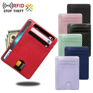 Ví da mỏng đựng thẻ id chống quét thời trang
