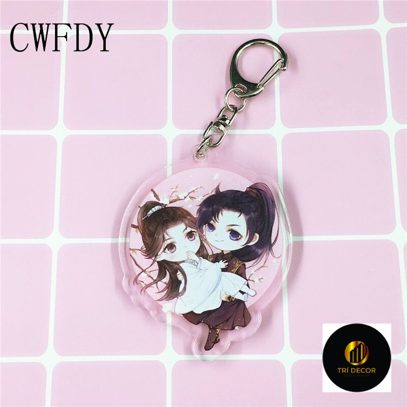 Móc khóa Chibi HUSKY Và Sư Tôn Mèo Trắng Của Hắn Arcylic His Master White Cat dễ thương Mặc Nhiên x Sở Vãn Ninh