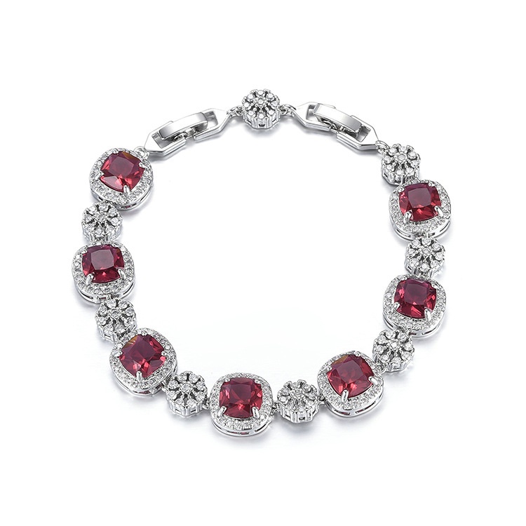 Vòng Tay Đính Đá zircon Hình Vuông Phong Cách Thời Trang Âu Mỹ