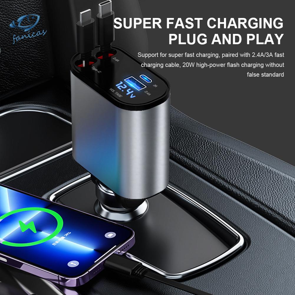 Tẩu Sạc Nhanh 4 Trong 1 120w Cho Xe Ô Tô