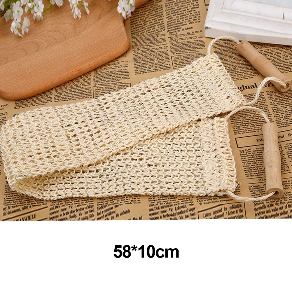 Dây Chà Lưng Tay Cầm Gỗ Tẩy Tế Bào Chết Tiện Dụng Cho Nhà Tắm