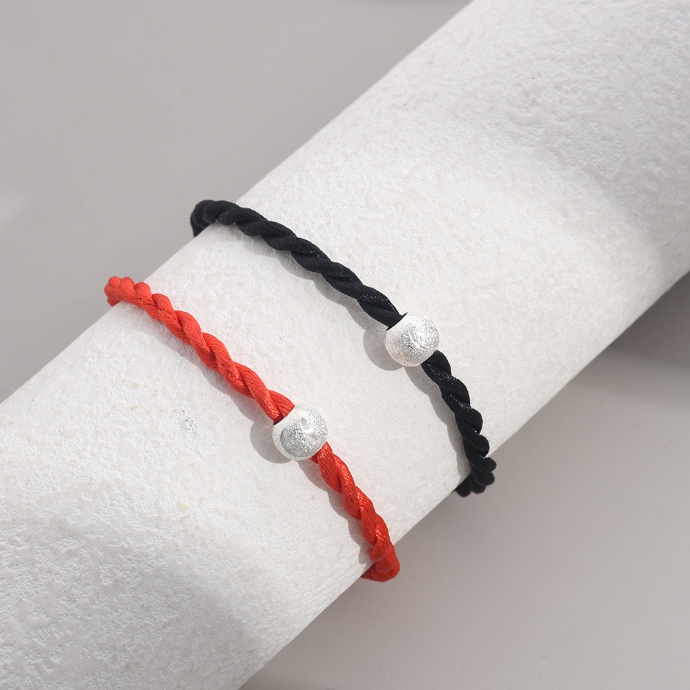 Vòng Tay Dây May Mắn Thắt Nút Điều Chỉnh Được Màu Đỏ / Đen Phong Cách Phật Giáo Tây Tạng Cho Nam Và Nữ