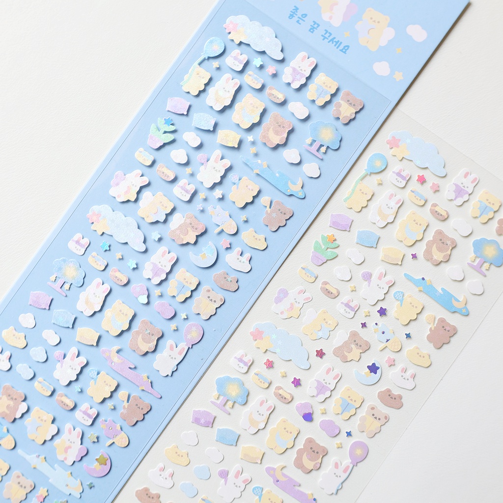 Galicici ins Nhãn Dán Hình Thỏ Và Gấu Bạc Dễ Thương Dùng Trang Trí Ảnh diy