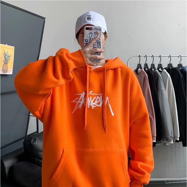 M-8XLÁo Khoác Hoodie Màu Cam Phong Cách Đường Phố Pháp Thời Trang Xuân Thu Cao Cấp Cho Cặp Đôi