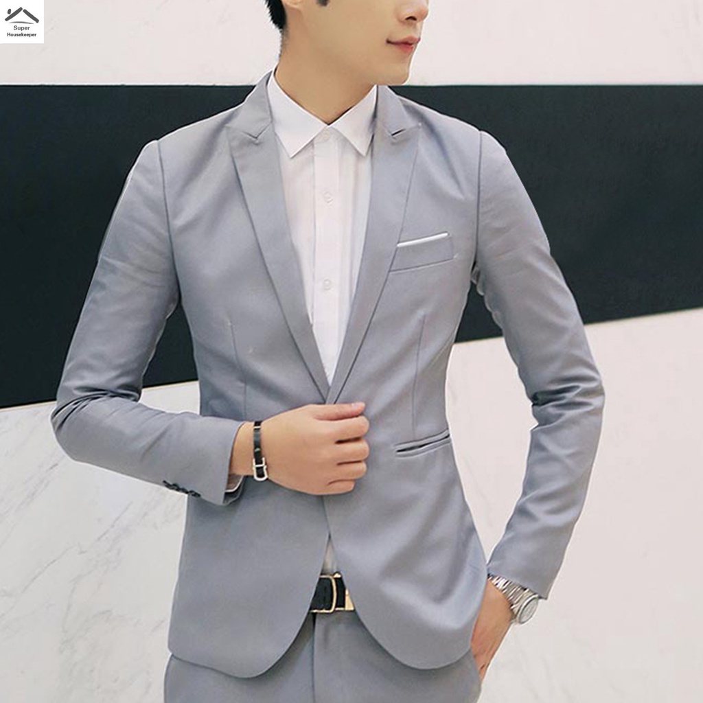 Đen Bộ Đồ Vest Dáng Ôm Họa Tiết Tinh Tế Lịch Lãm Cho Nam