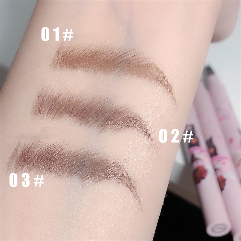 Abpopa Bút Chì Kẻ Lông Mày Mỏng Màu Bạc Hà Ngọt Ngào Với Đầu Chia Không Bị Nhòe