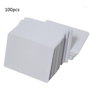 Set 100 tấm thẻ id hai mặt bằng nhựa pvc màu trắng in tên diy