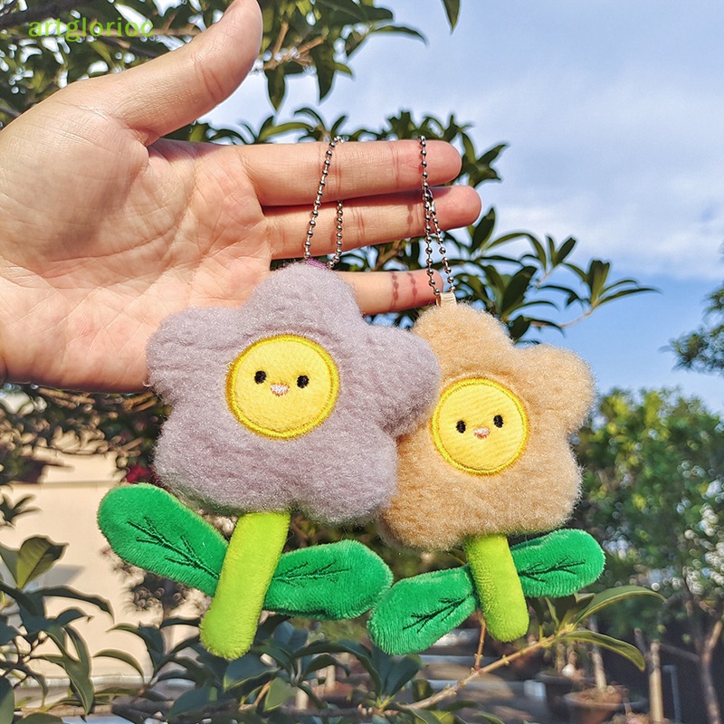 Móc Khóa Hình Bông Hoa Bằng Vải Lông Sáng Tạo Cho Cặp Đôi