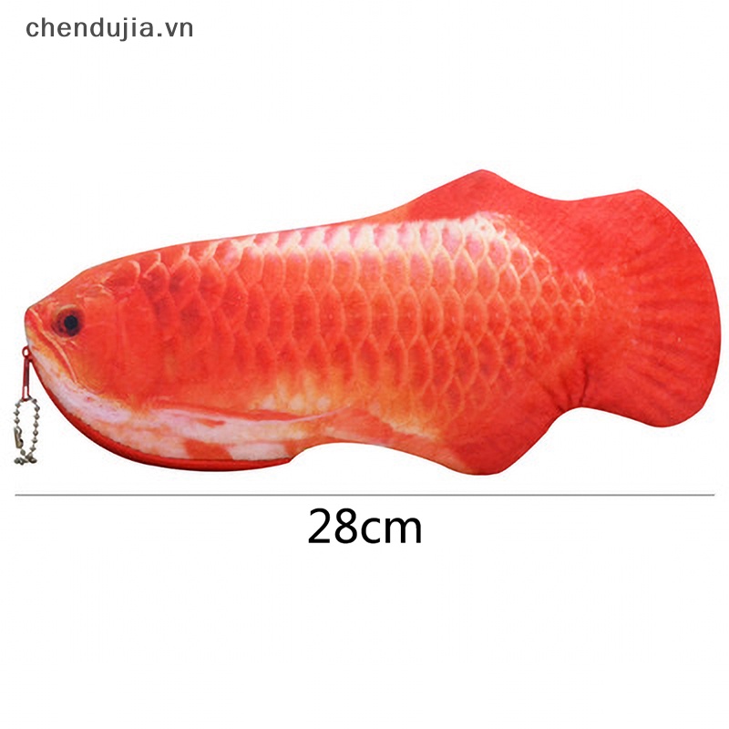Bộ Sản Phẩm Túi Đựng Bút Chì In Hình Cá Vàng arowana 3d Phong Cách Hàn Quốc