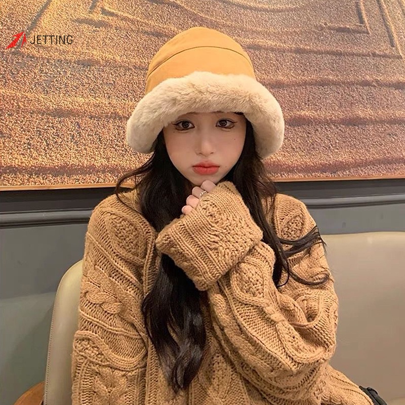 Mũ bucket Lông Xù Mềm Mại Ấm Áp Thời Trang Thu Đông 2023 Cho Nữ