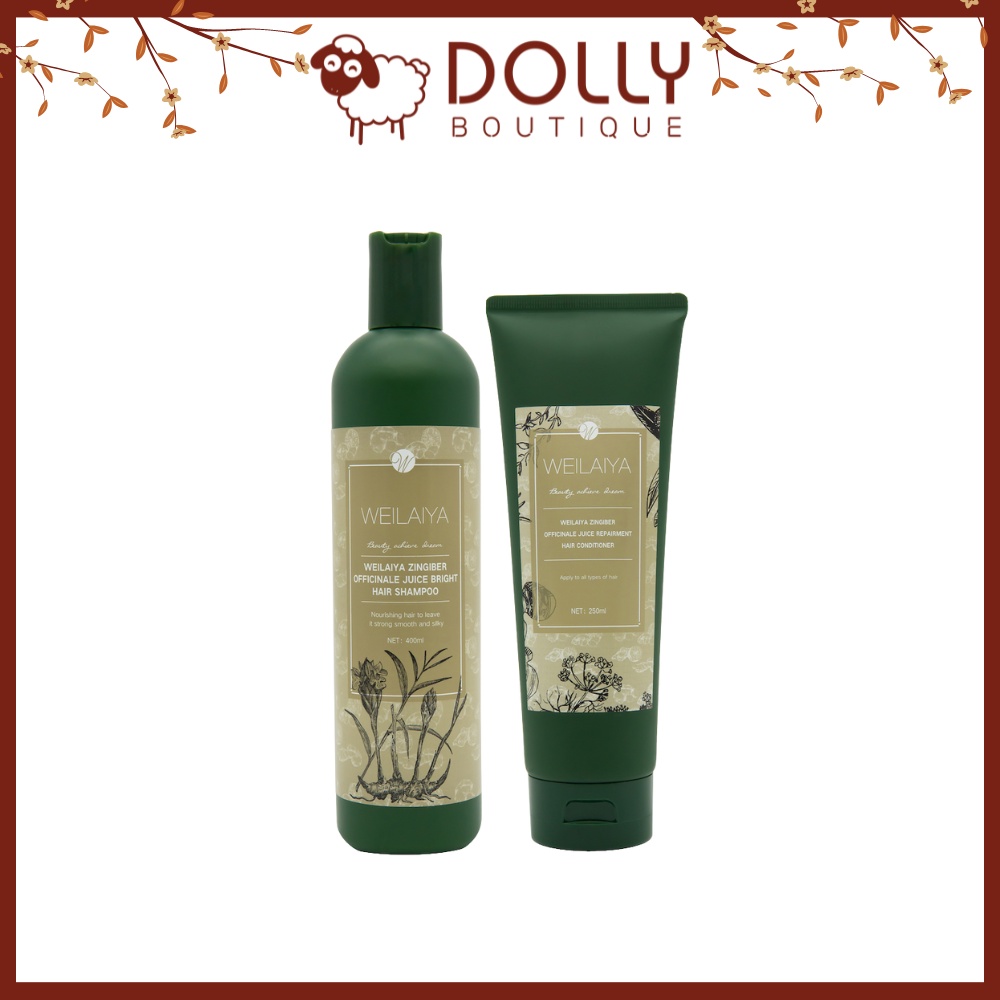 Bộ Gội Xả Gừng Hà Thủ Ô Weilaiya Zingiber Juice Bright Hair Shampoo & Repairment Hair Conditioner 400ml + 250ml
